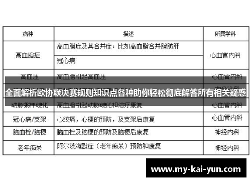 全面解析欧协联决赛规则知识点各种助你轻松彻底解答所有相关疑惑