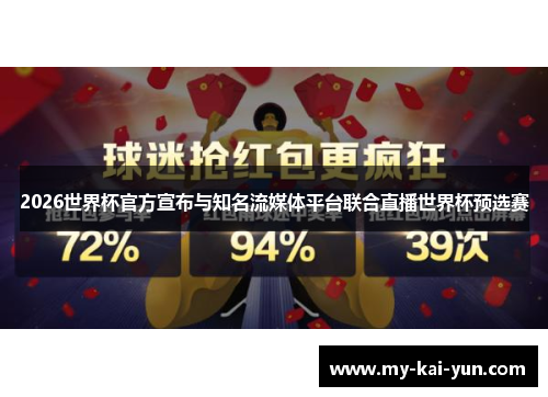 2026世界杯官方宣布与知名流媒体平台联合直播世界杯预选赛
